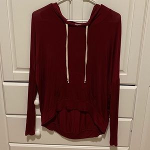 burgundy light-weight hoodie sweatshirt